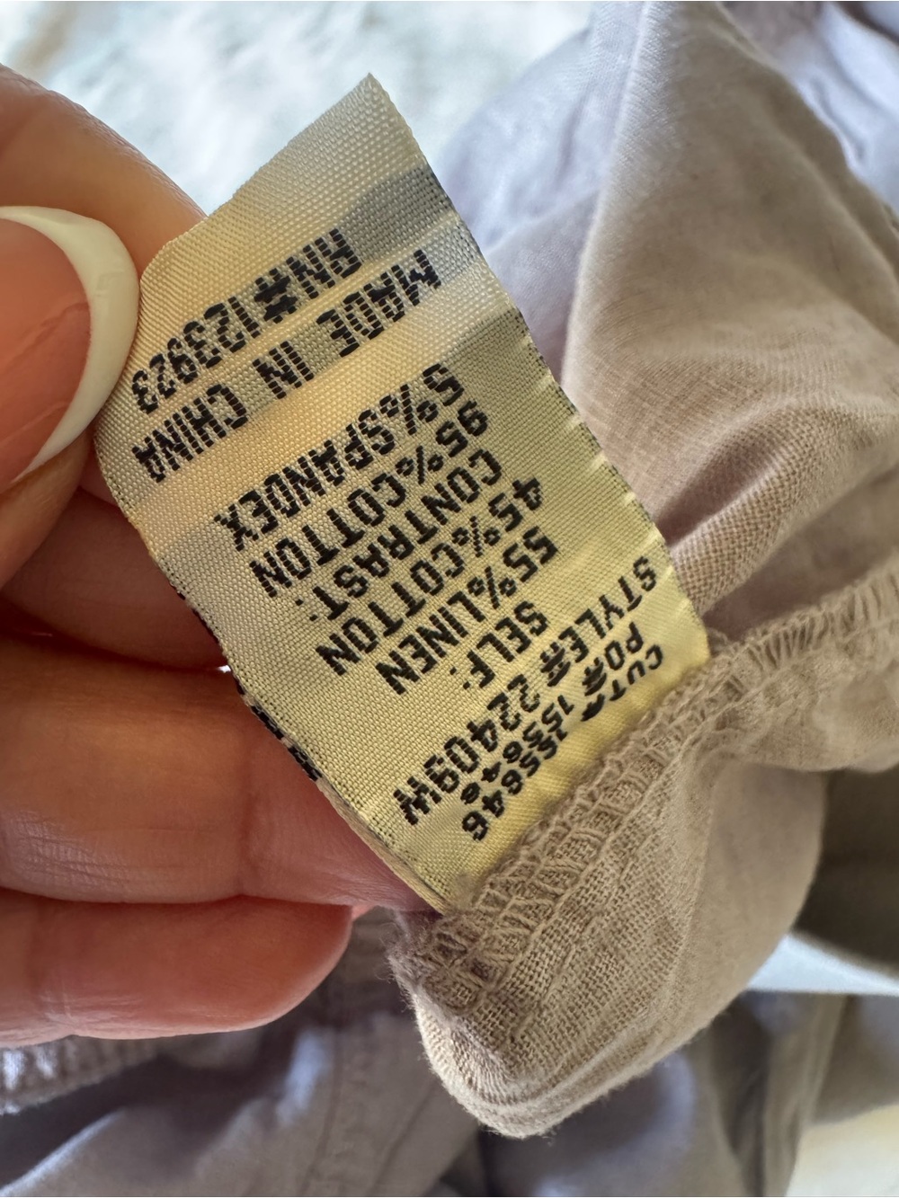 Wearables Wide Leg Taupe Linen-Blend Pants - Picture 6 of 12
